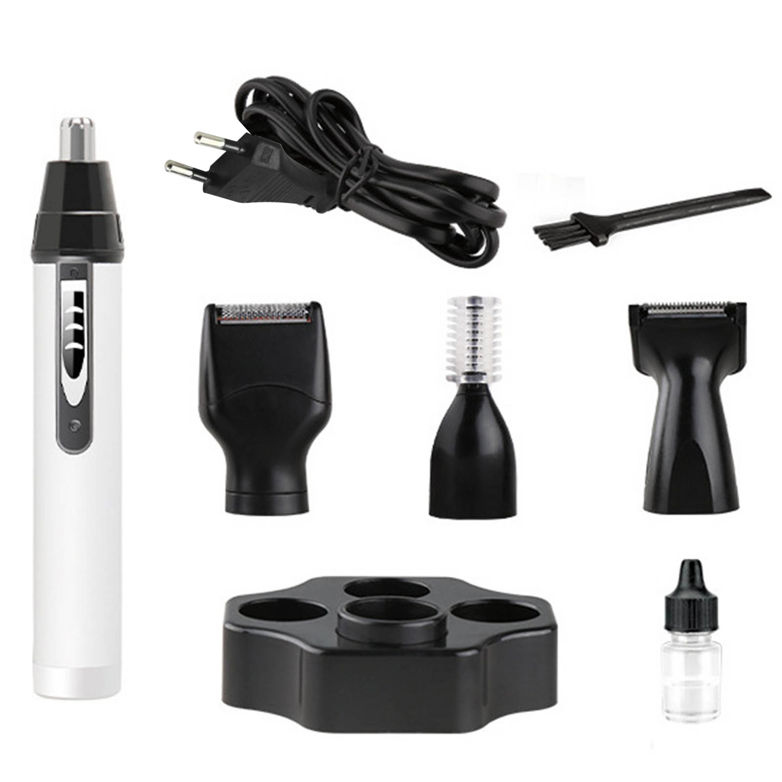 KM-6650 Multifunctional Washable Electric Nose Hair Trimmer 360° Full Angle Nostril Clearing Tool