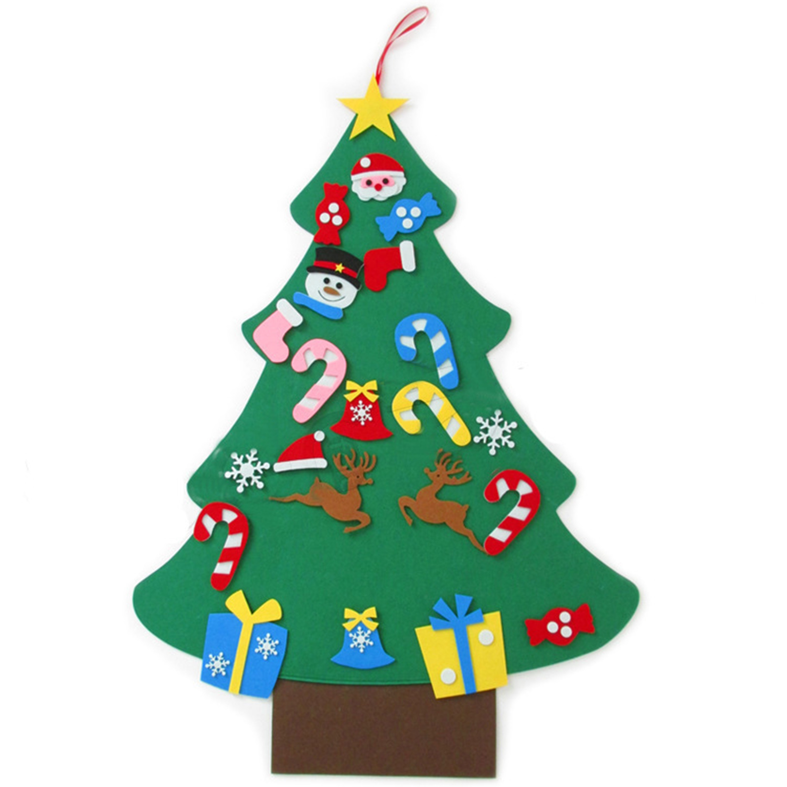 Christmas hat felt cloth children handmade DIY three-dimensional Christmas tree decoration countdown calendar felt pendant cross-border Christmas tree A