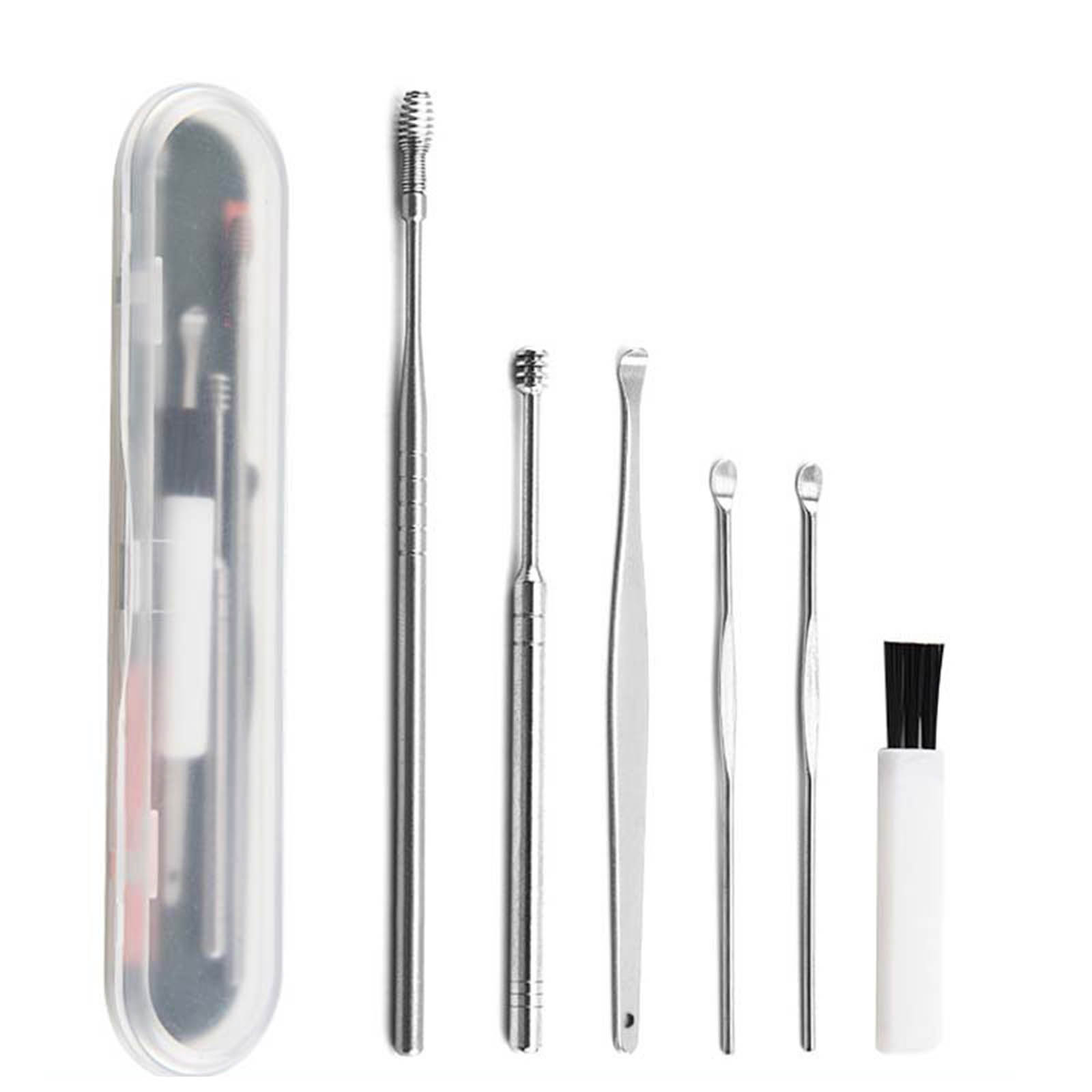 6PCS Ear Wax Removal Kit Ear Wax Remover with Storage Case Pickers Stainless Steel Earpick Ear Pick Cleaner Ear Cleaner Spoon Ear Care Cleaning Tools