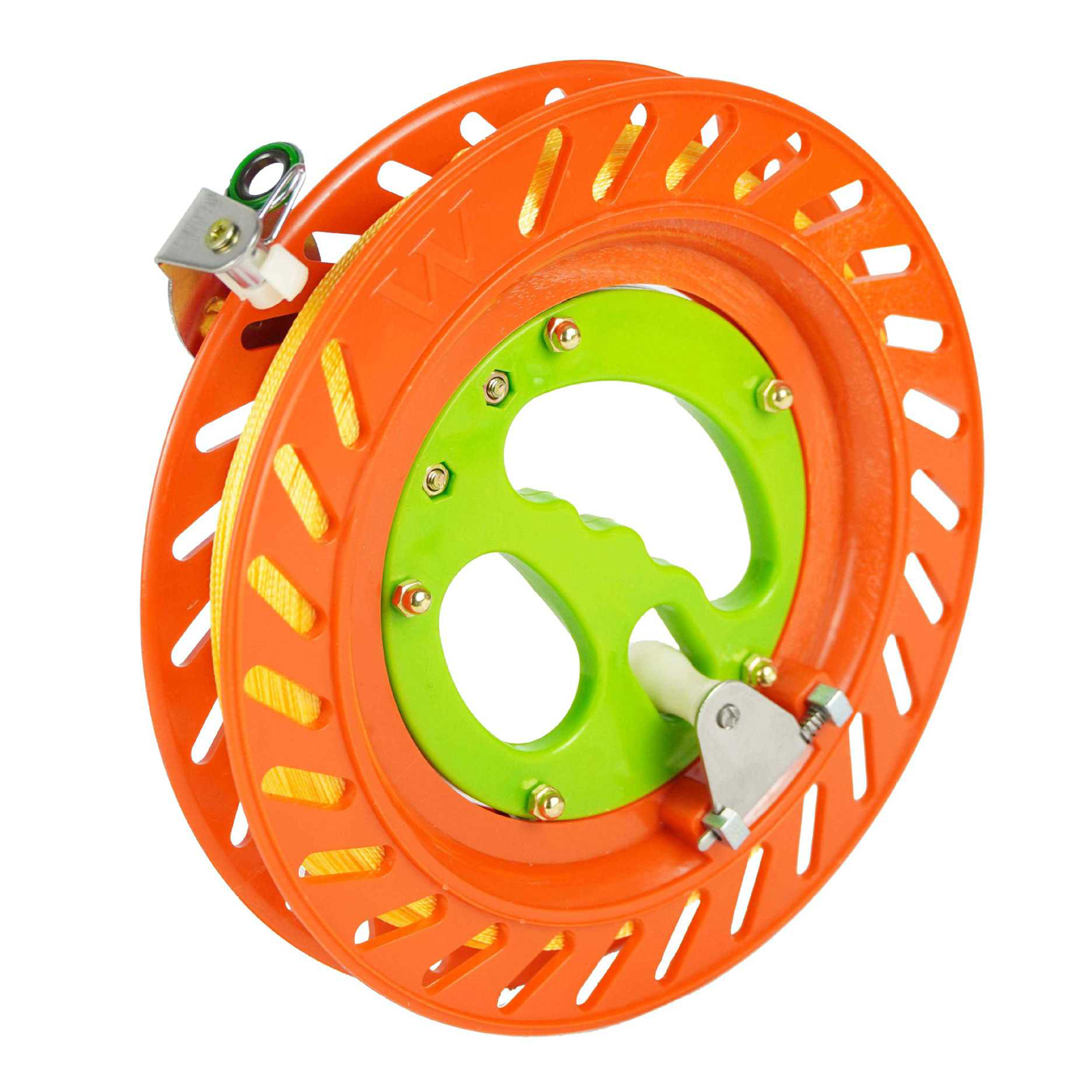 Reel Winder Lockable Kites String Wheel Winding Tool Fishing Kites Line Spool Smooth Rotation Grip Wheel for Kids/Teens/Adults (20cm+300m Pre-wrapped Wires)