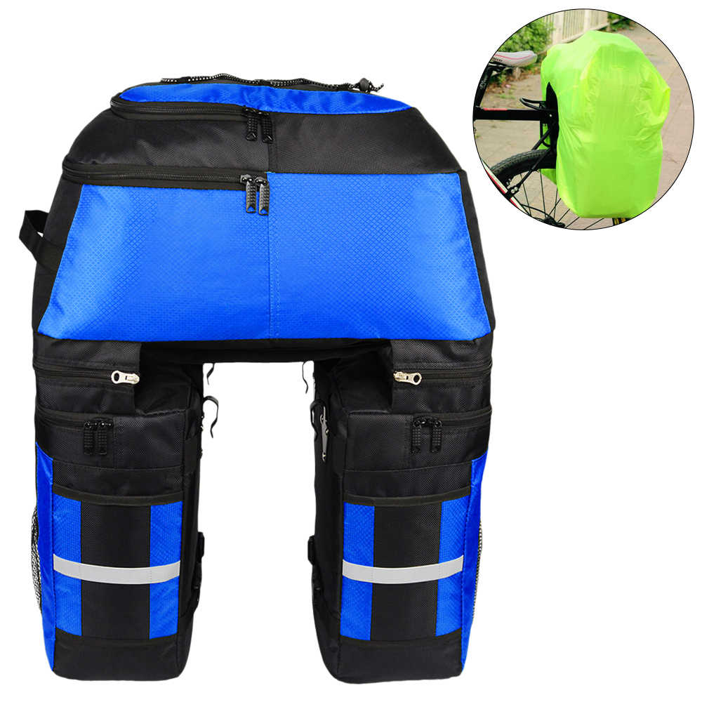 Multifunction 70L Bike Trunk Bag with Rain Cover Bicycle Luggage Carrier Bag Cycling Bicycle Rack Rear Seat Bag Pannier