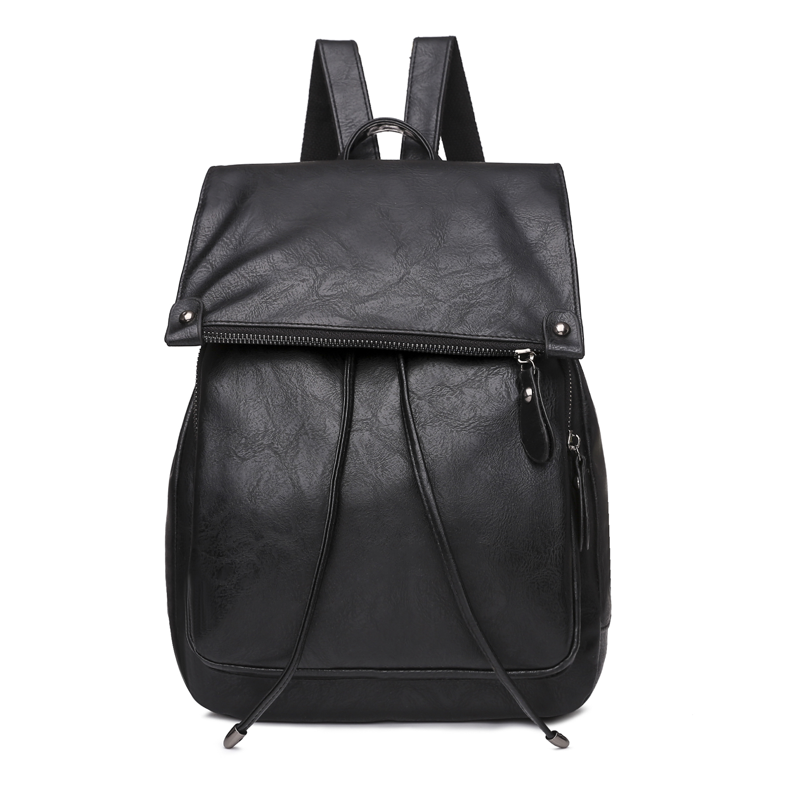 Women Backpack PU Leather Solid Color Large Capacity Casual Fashion Daypacks Travel Work Shoulder Bag