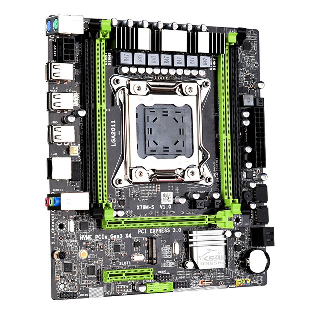 JINGSHA X79M-S 2.0 Motherboard Gaming Mainboard Dual-channel DDR3 Memory Slots High-speed M.2 Interface Support LGA2011 CPU