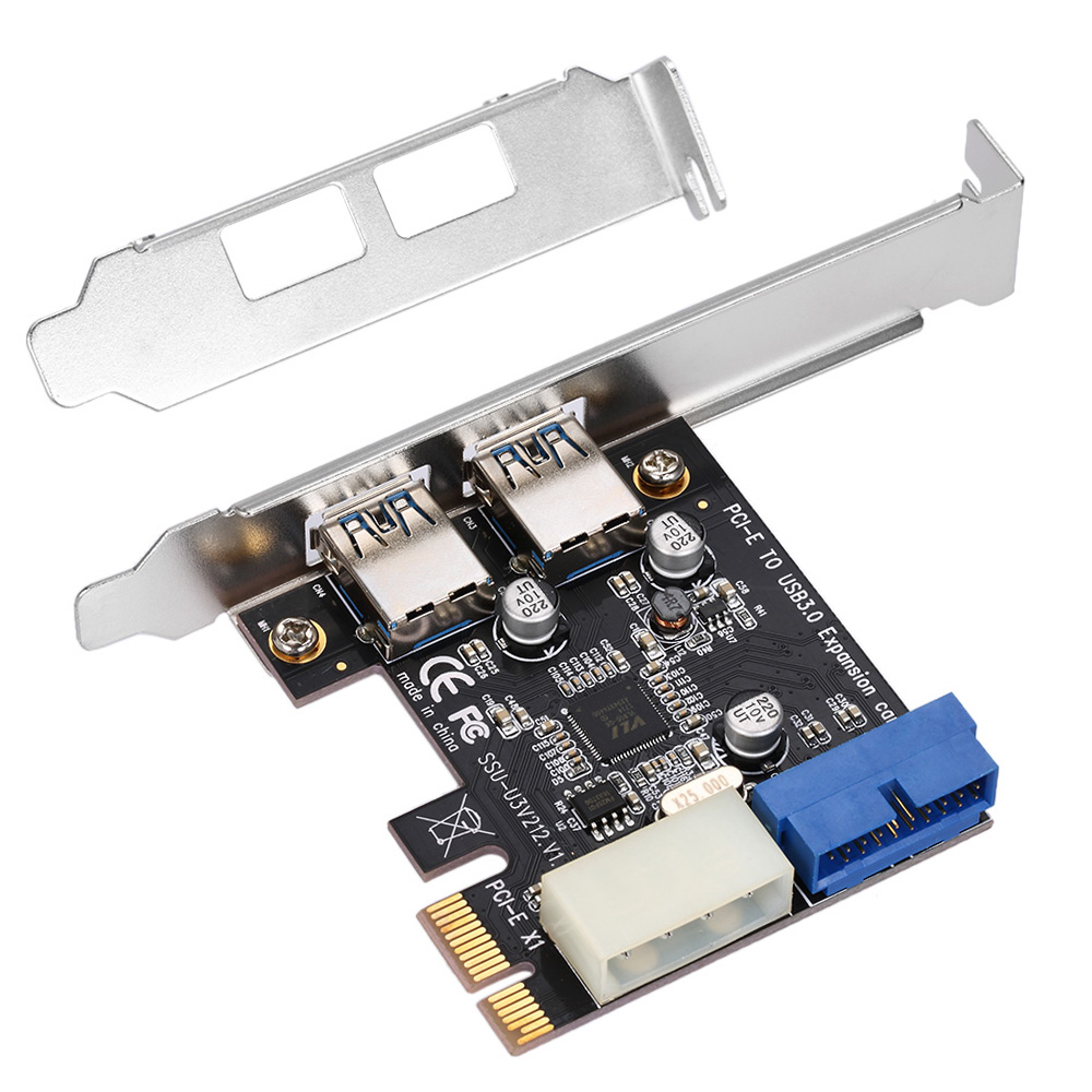 SuperSpeed 2-Port USB 3.0 PCI-E PCI Express 19-pin USB3.0 4-pin IDE Connector Low Profile