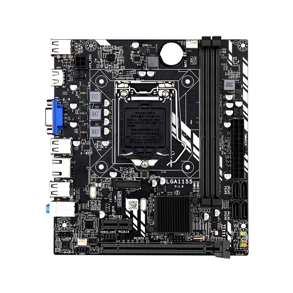 JINGSHA Motherboard Support LGA1155CPU(core i7/i5/i3)/VGA+HD Ports/2 Dual-channel DDR3 Slots/2 Expansion Slots/100Mbps Ethernet Port