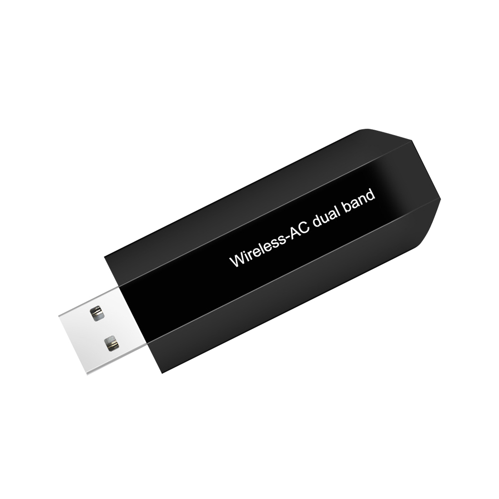 600Mbps USB Wireless Network Card USB WiFi Adapter 2.4G+5G Dual Frequency Band Wide Compatibility for PC Laptop Black