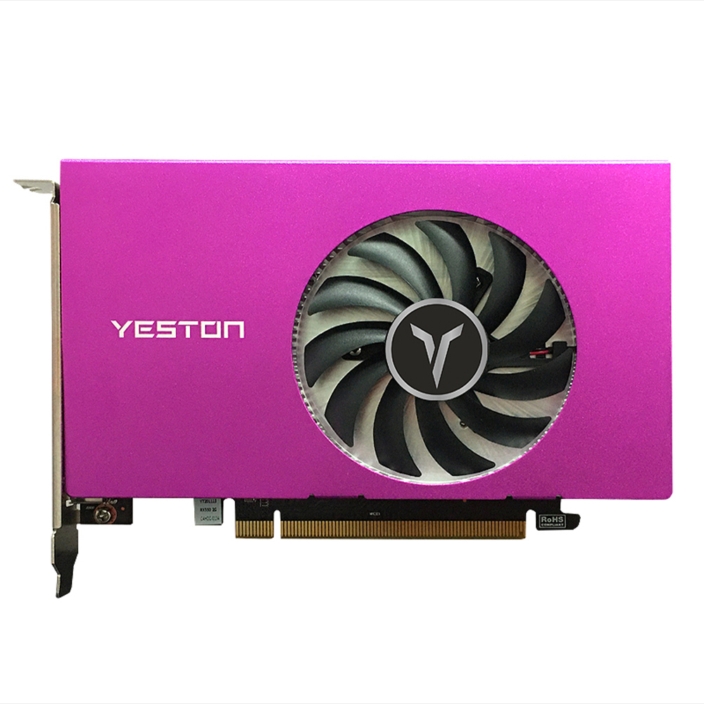 Yeston RX550-2G 4HD 4-Screen Graphics Card Support Split Screen 10bit Color Depth HDR 2G/128bit/GDDR5 Memory 4 HD Output Ports