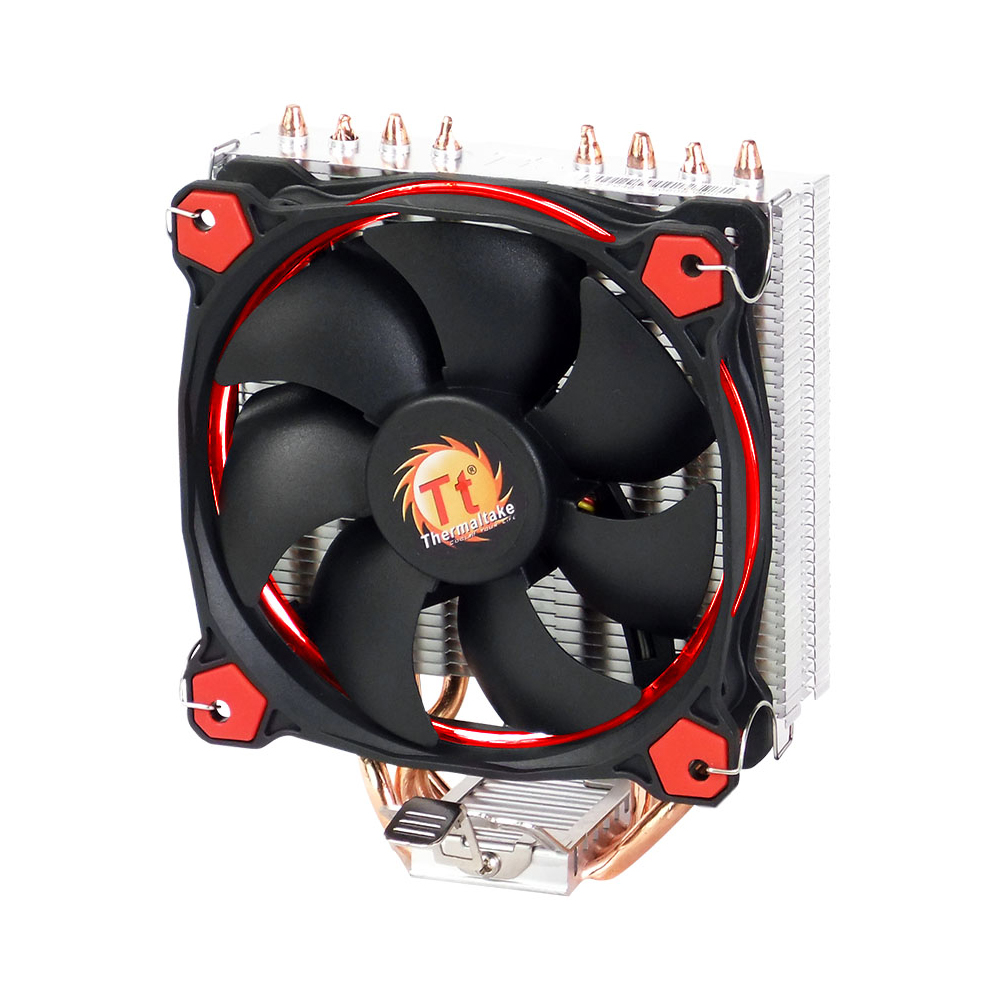 Thermaltake CPU Air Cooler 120mm Red LED Fan Hydraulic Bearing 4 Direct Contact Heatpipes Aluminium Fin for Intel LGA1151/AMD AM4