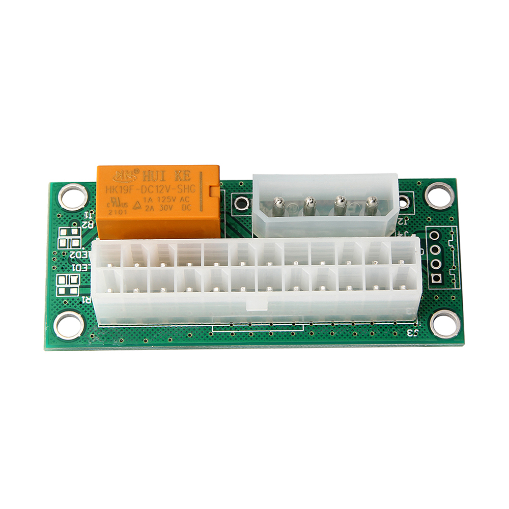 Dual Power Supply Adapter Card 24Pin to Large 4Pin Dual Power Supply Relay Starting Module Dual Synchronous Boot Card