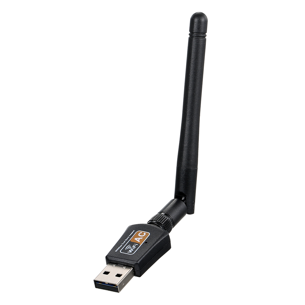 600Mbps USB Wireless Network Card 2.4GHz+5GHz Dual Frequency Band USB WiFi Adapter with External Antenna for PC Laptop