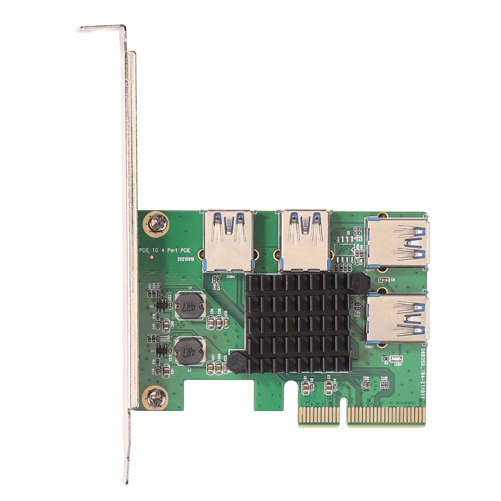 PCI-E X4 to USB3.0 Graphics Card Adapter Board Graphics Card Extension Cable Expansion Card with 4 USB3.0 Interfaces