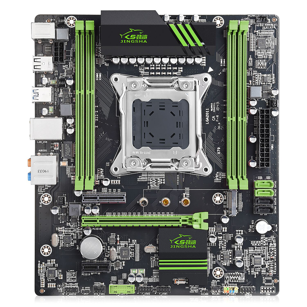 Jingsha X79 Motherboard Gaming Mainboard with 4-channel DDR3 Slots M.2 Interface Support LGA2011 V1 V2 Series Processor