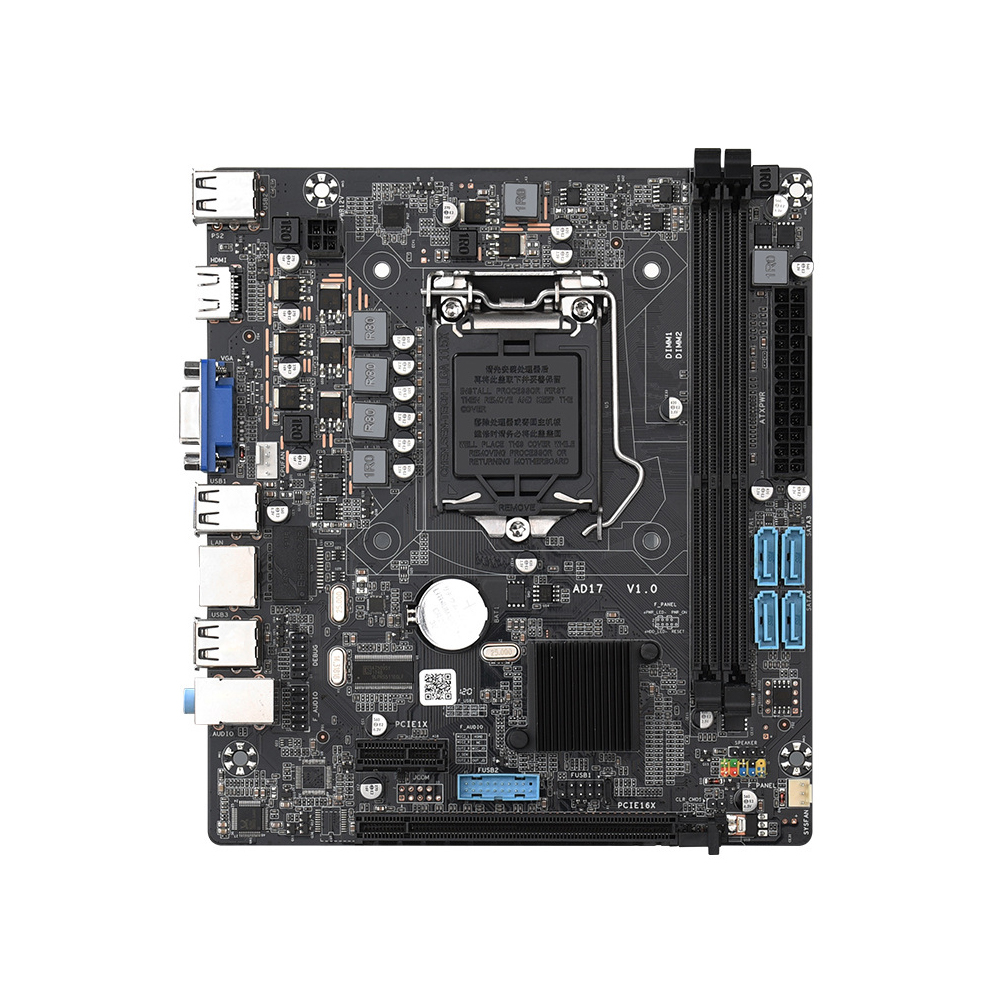 H55M Motherboard with Dual DDR3 Memory Slots PCI-E 8X Graphics Slot VGA+HD Ports Support LGA1156(Core i7/i5/i3) Processor