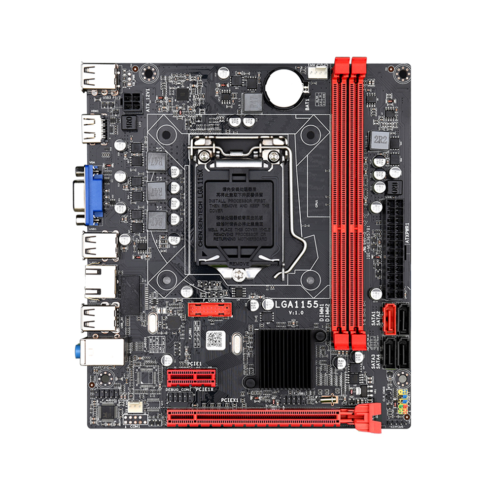 B75M Motherboard VGA+HD Support i3-2100/i3-2120/i3-3240/i5-2400/i5-3450/i5-3470/i7-2600/i7-3770 2th/3th Generation LGA1155 CPU