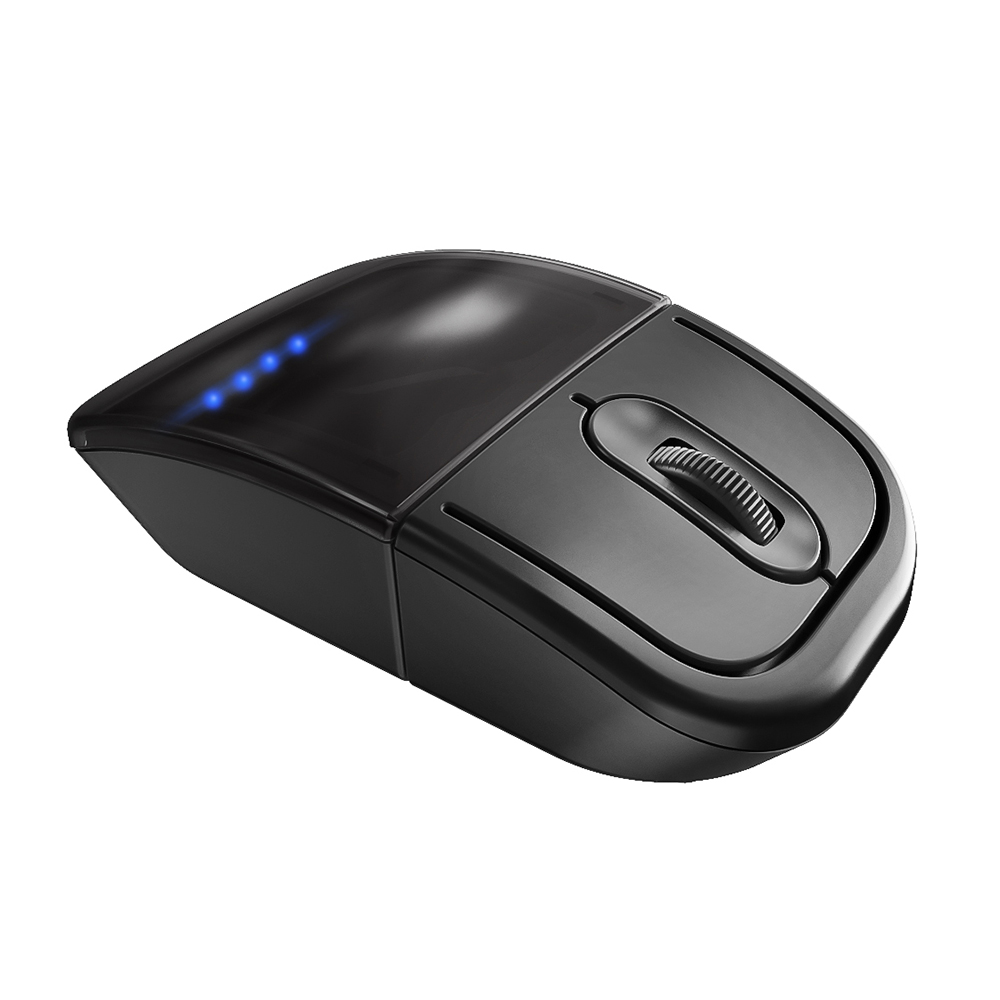 Multifunctional Wireless Mouse 2.4G BT Dual-mode Mouse Portable Rechargeable Optical Mouse with BT Headphones Black