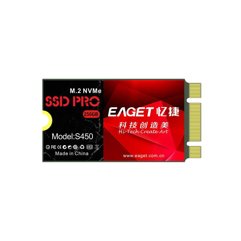 EAGET S450 SSD M.2 PCIe NVMe Solid State Drive High Speed Transmission Compact Slient Shockproof SSD for PC Laptop 256GB