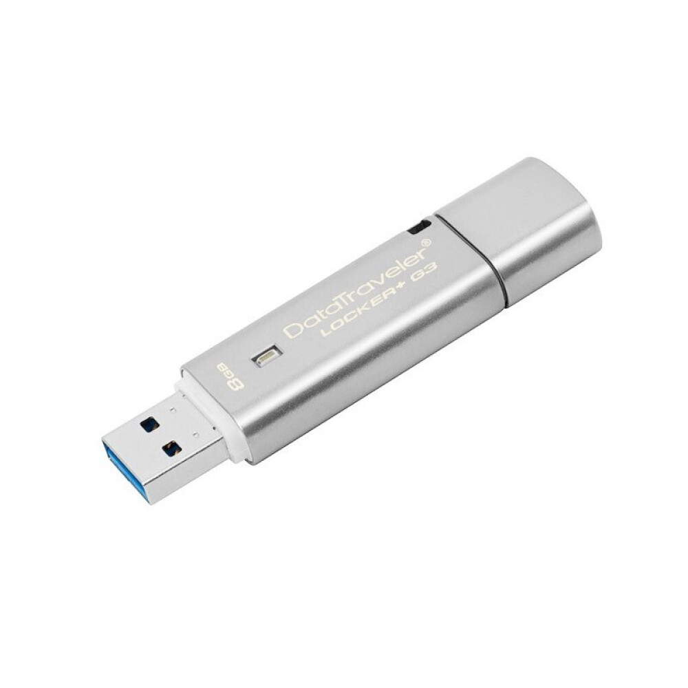 Kingston DTLPG3 8GB USB3.0 U Disk High Speed Metal USB Flash Drive with 256-bit AES Hardware Encryption Password Protection