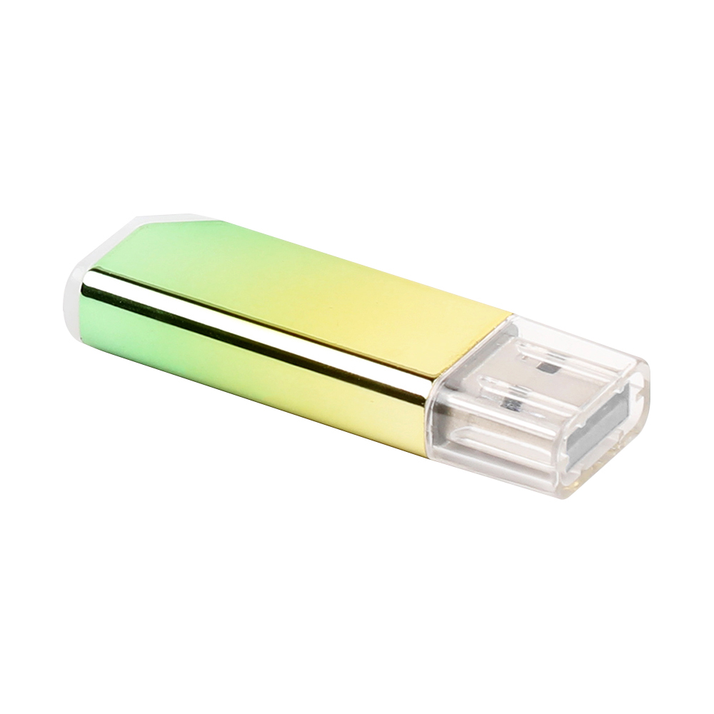 USB2.0 USB Flash Disk Metal Shell Breathing Light High-quality Compatibility Wear Resistance Shockproof Yellow & Green 128GB