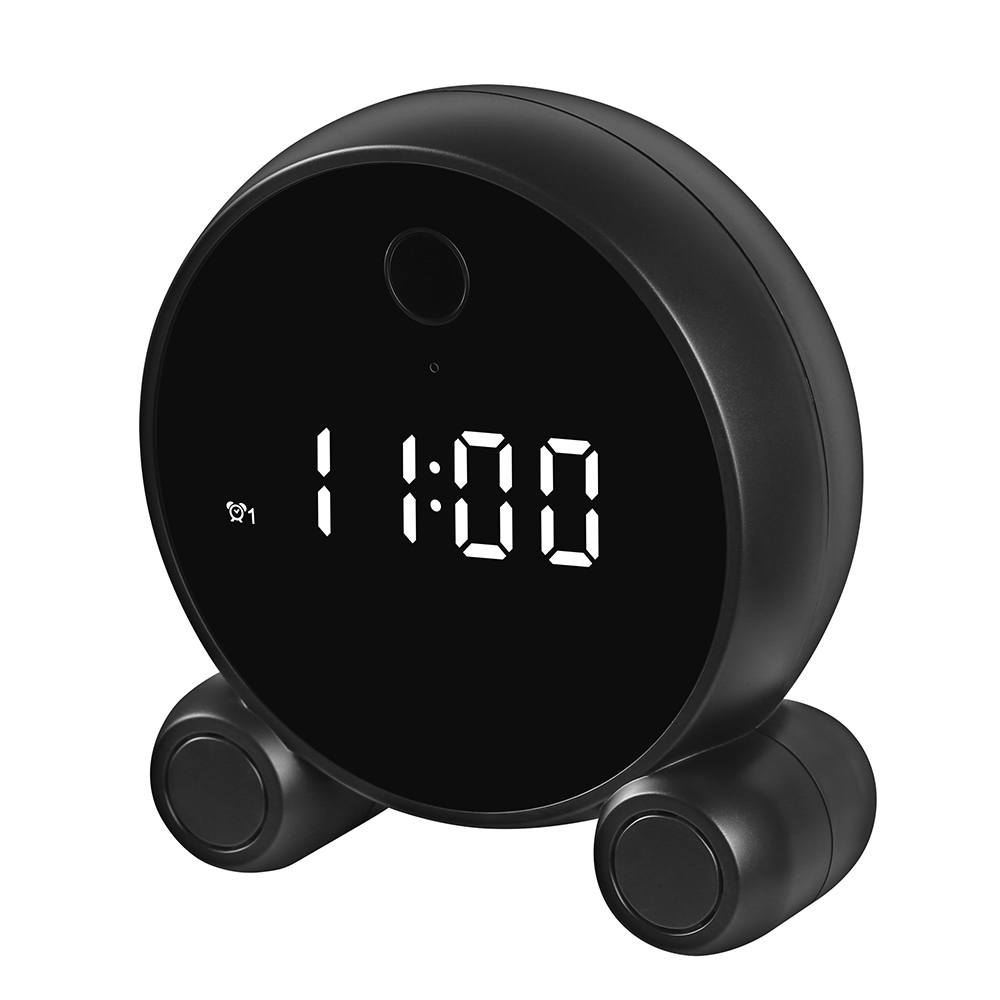 Smart Clock Camera Multi-function WiFi Clock Camera with 1080P Resolution Two-way Audio Motion Detection IR Night Vision Black