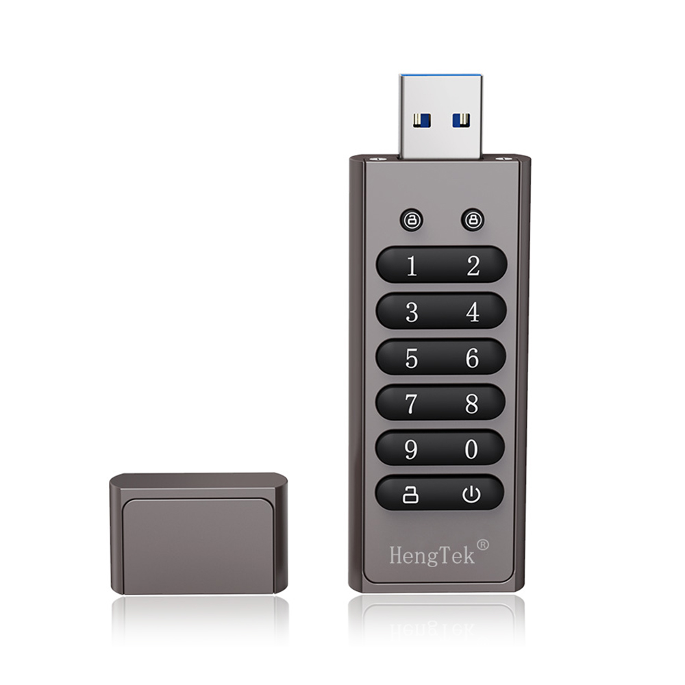 256GB 256-bit Encrypted USB Drive Password Secure Flash Drive USB3.0 U Disk Support Reset/Wipe/Auto Lock Function, Grey