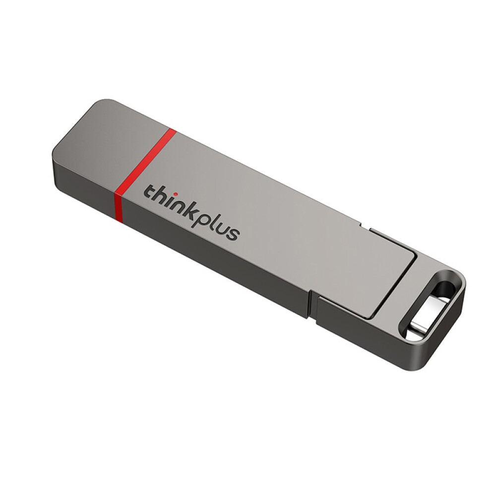 thinkplus TU200 Pro 128GB USB3.2/Type-C Dual-port Portable Solid State U Disk Metal USB Flash Drive High-speed Transmission Grey