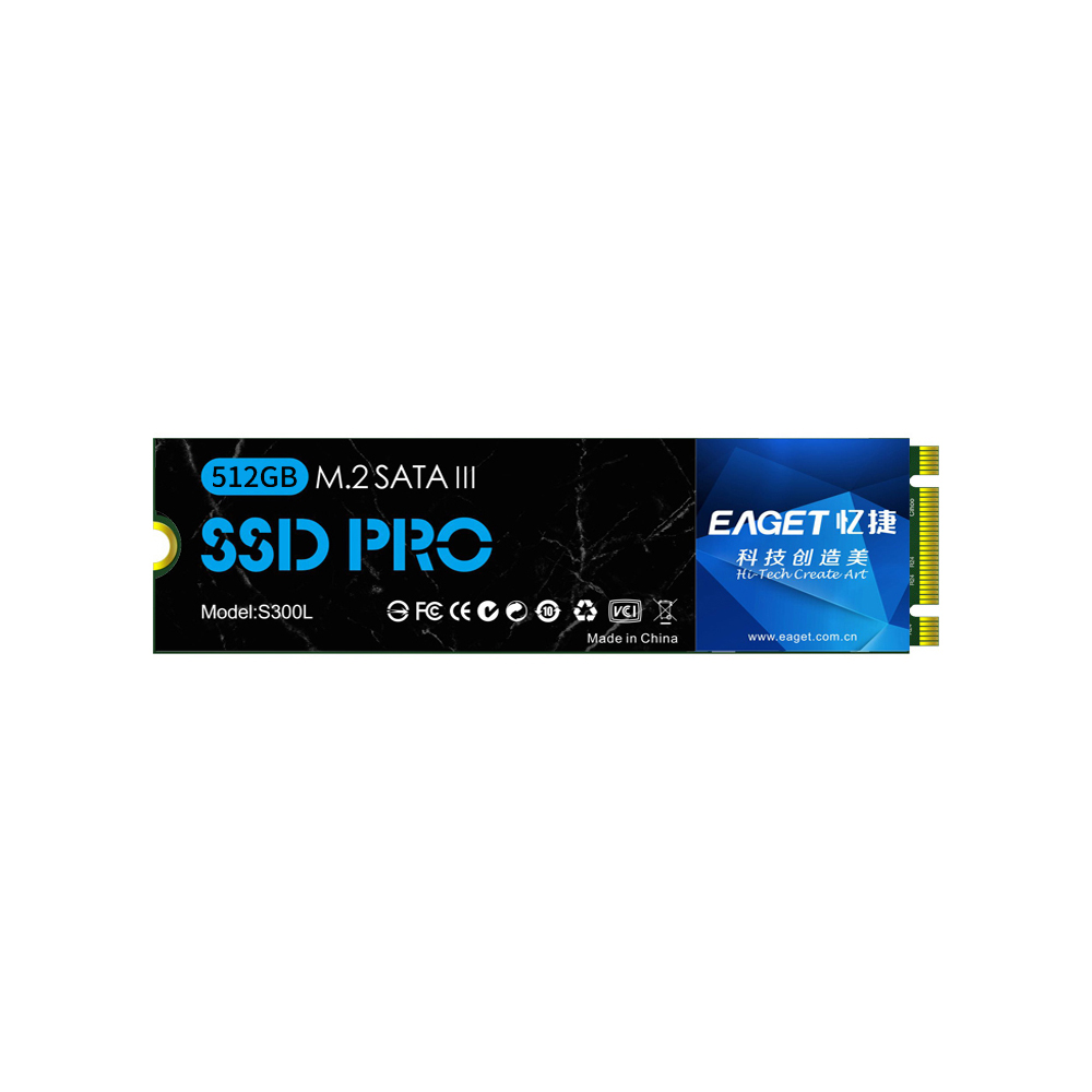 EAGET S300L SSD M.2(NGFF) 512GB Solid State Drive High Speed Compact Slient Shockproof SSD for PC Laptop