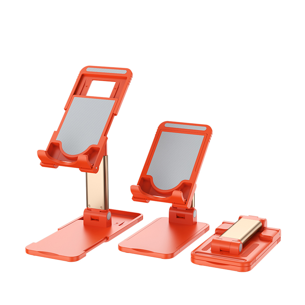 Adjustable Mobile Phone Tablet Desktop Stand Phone Holder Portable Scalable Folding Cellphone Tablet Universal Stand Orange