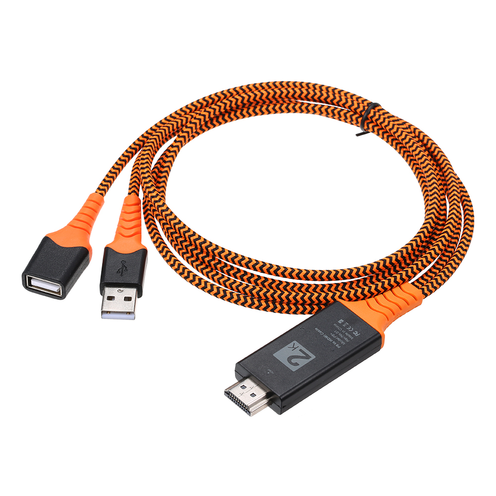 Mobile Phone to HD Adapter 1080P HDTV Digital AV Adapter USB 2.0 HD Cable Male and Female HD Video Converter Replacement for iPhone Android Phones(Orange)