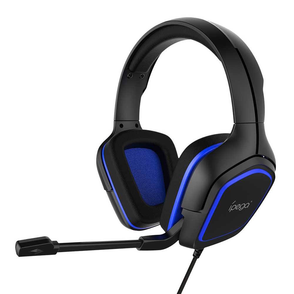 iPega PG-R006 Gaming Headset with High Sensitive Microphone Replacement for PC Switch PS4 CellPhone Black+Blue