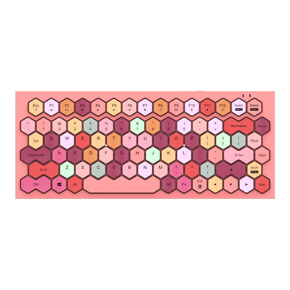 Mofii Phoneix Wireless BT Keyboard Mixed Color 83 Key Mini Portable Girls Keyboard for Phone/Tablet/Laptop Pink