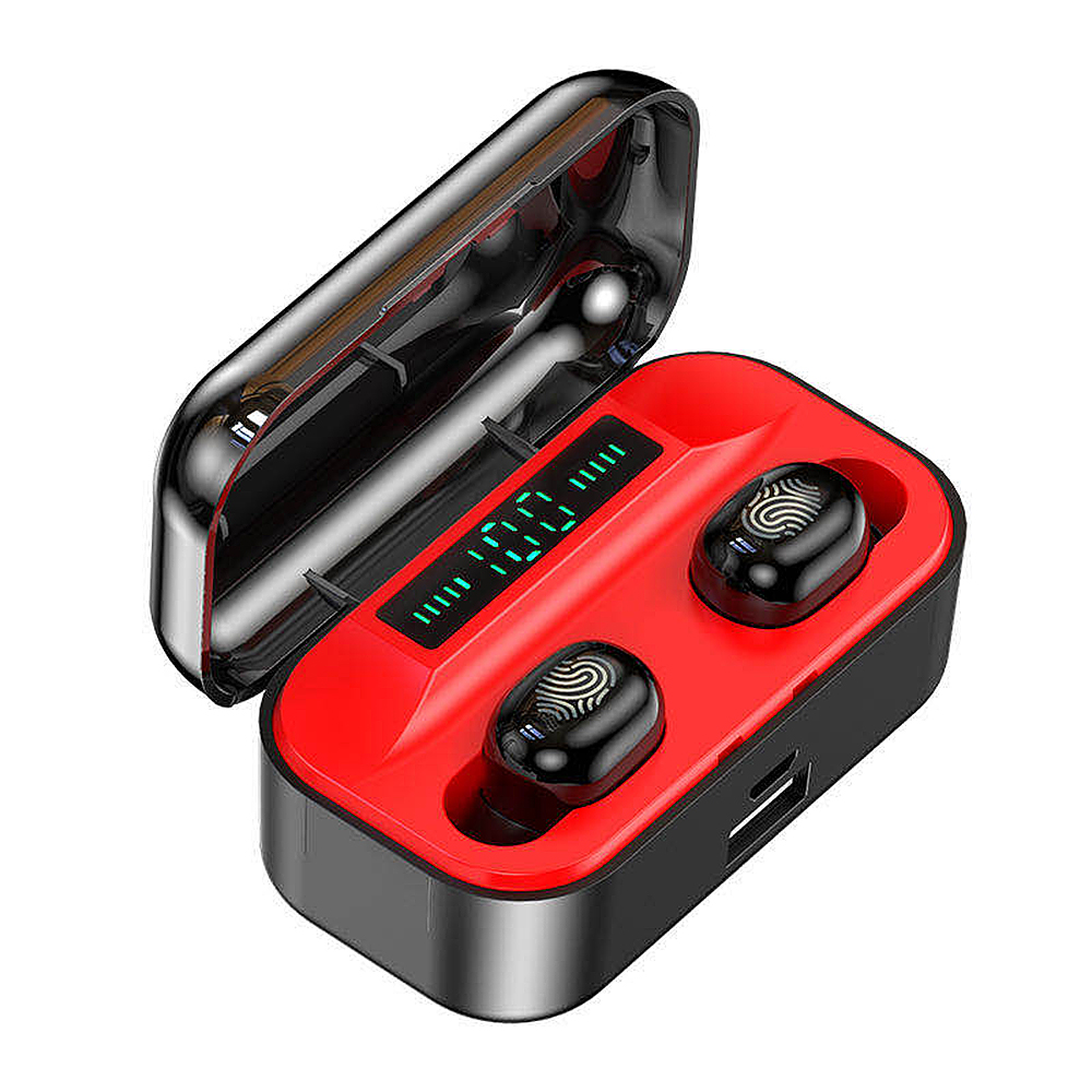 G6S Wireless BT Earphone with LED Power Display Mini Stereo Waterproof Headset for Vehicle/Sport Red