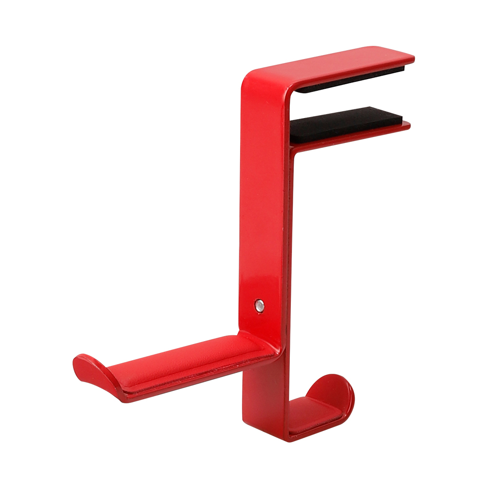 Clip-edge Type Headphone Holder Bracket Hanger Metal Wall Clamp Hook Adjustable Earphone Stand Desktop Mount Red