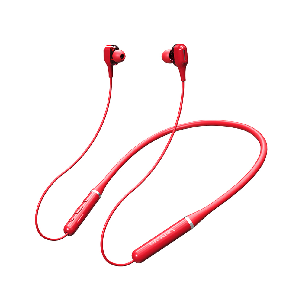 Lenovo XE66 Wireless BT Headphone Hanging Neck Type BT Earphone Long Endurance Time In-ear Waterproof Sport Headset Red