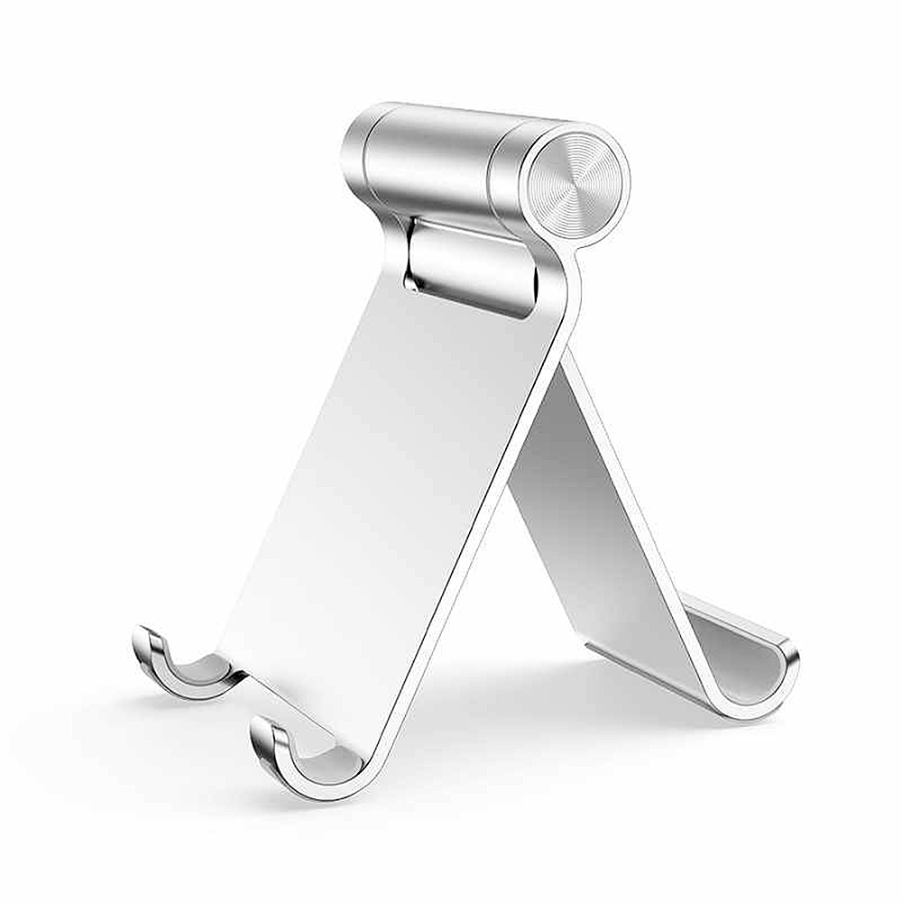 JR-ZS206 Desktop Cellphone Bracket Multifunctional Folding Portable Non-slip Aluminum Phone/Tablet Stand Holder Silver