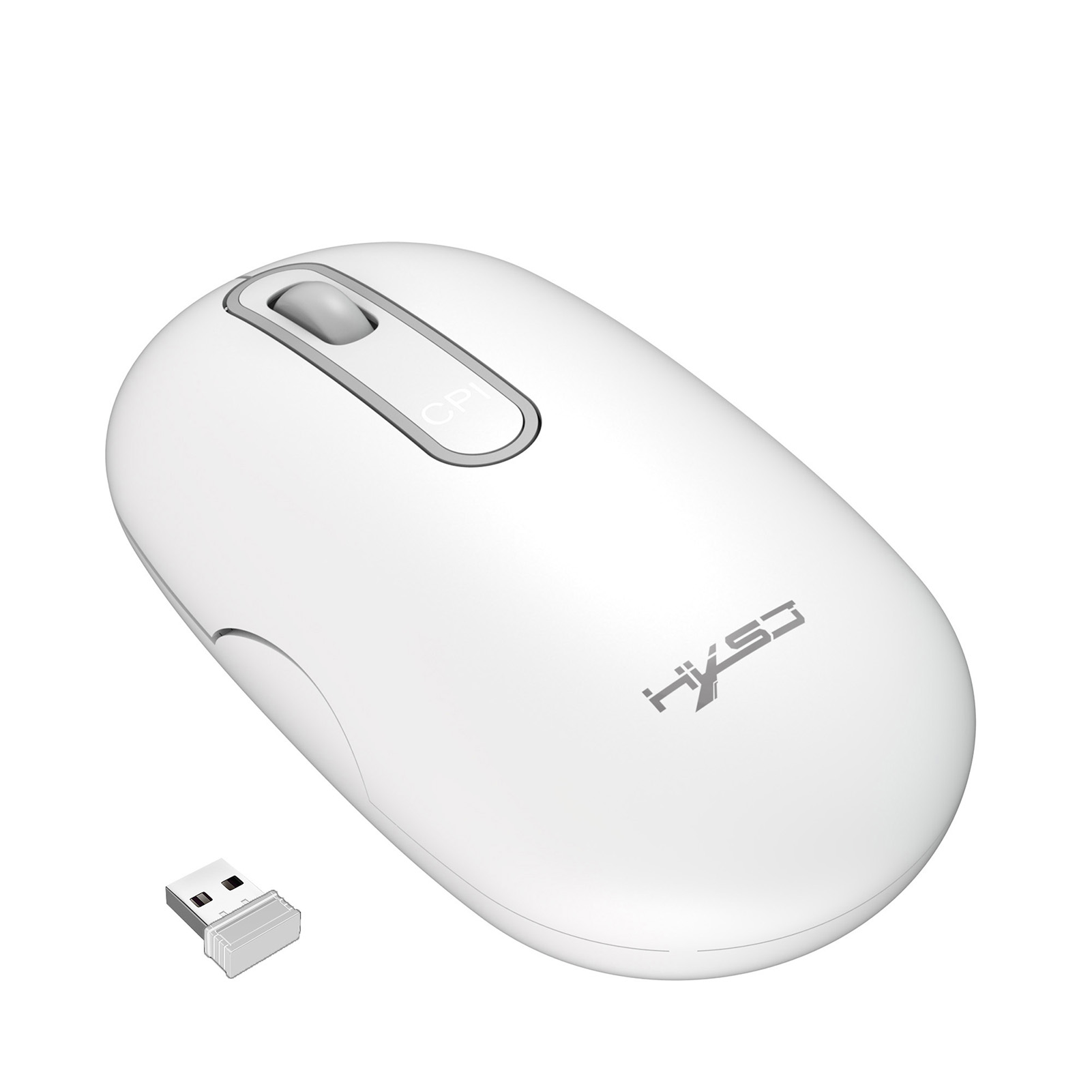 HXSJ T15 2.4G Wireless Charging Mouse Automatic Sleep Wireless Mute Office Mouse with Adjustable DPI White