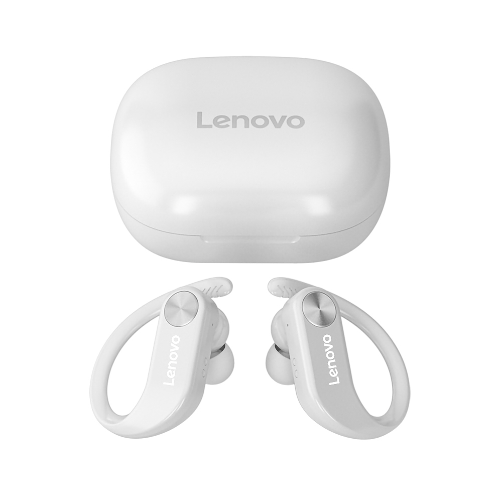 Lenovo LP7 True Wireless Earbuds BT 5.0 Wireless Ear-hook Headphones with 13mm Speaker Unit LED Power Display White