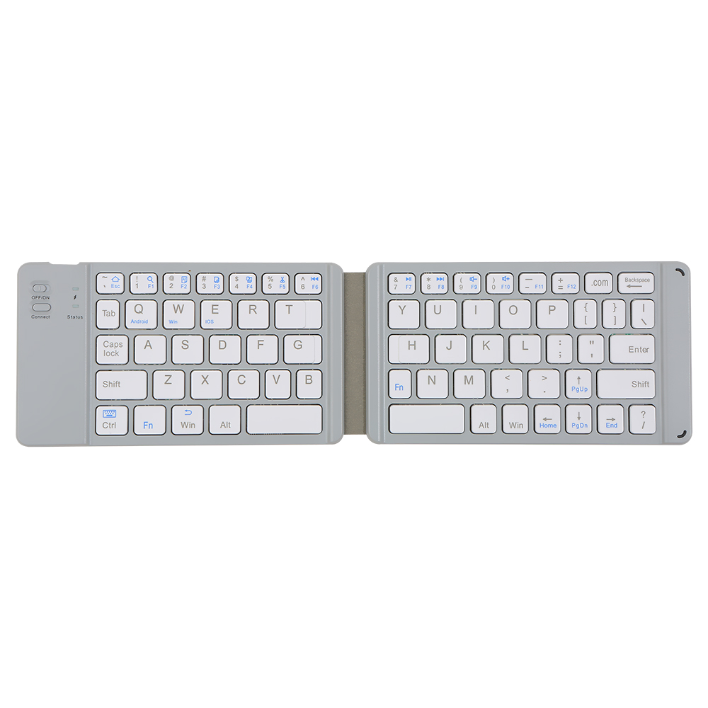 Convenient Folding BT Keyboard Compatibility Intelligent Matching Simple & Compact Long-lasting Battery Life Easy to Carry White