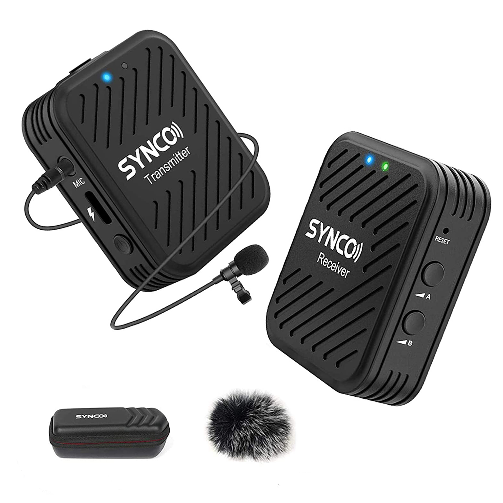 SYNCO G1(A1) 2.4G Wireless Microphone System with 1 Transmitter & 1 Receiver & 1 Lavalier Microphone 70M Transmission Range 3.5mm Plug for Smartphone Camera Camcorder Vlog Live Streaming Interview Vid