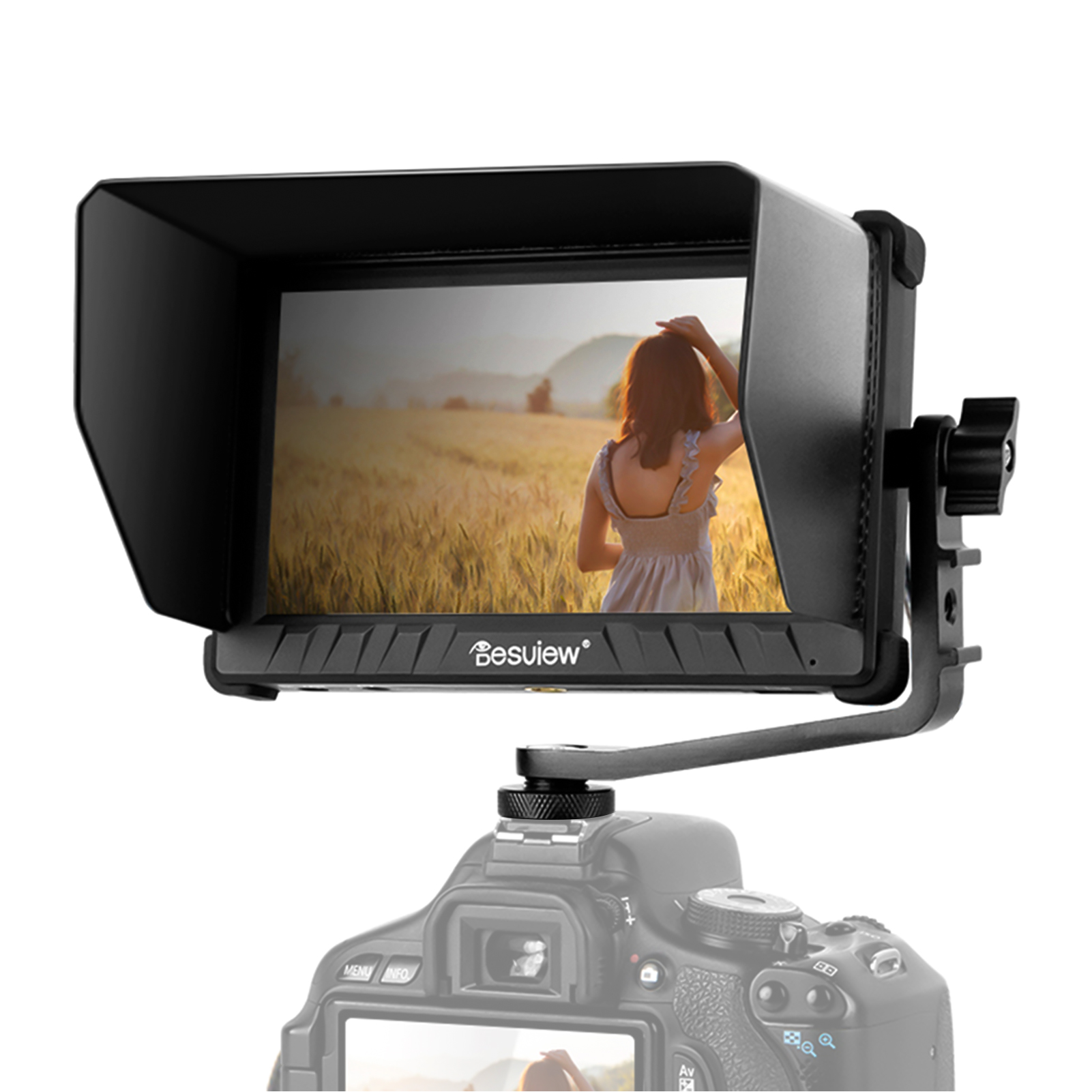 Bestview P5II 5.5 Inch Compact Camera Field Monitor 1920 * 1080 4K HDMI Input & Output 800Nits Hight Brightness 3D LUT Customization HDR Monitoring with Sunshade for DSLR Camera