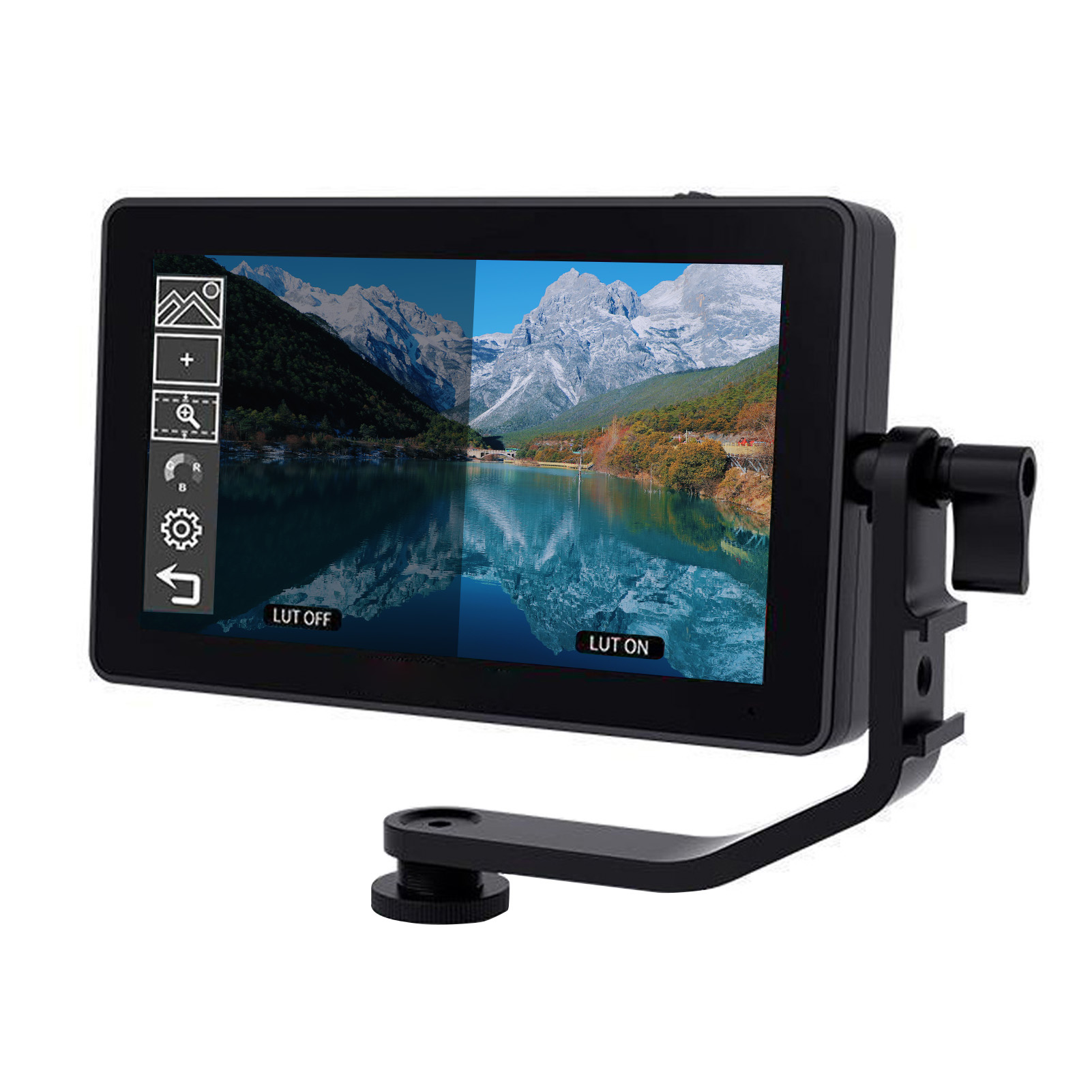 5.5 Inch On-Camera Field Monitor Kit 3D LUT Video Assist with Sunshade Tilt Arm Support 4K HD Input & Output 1920*1080 Pixels HD IPS Touchscreen