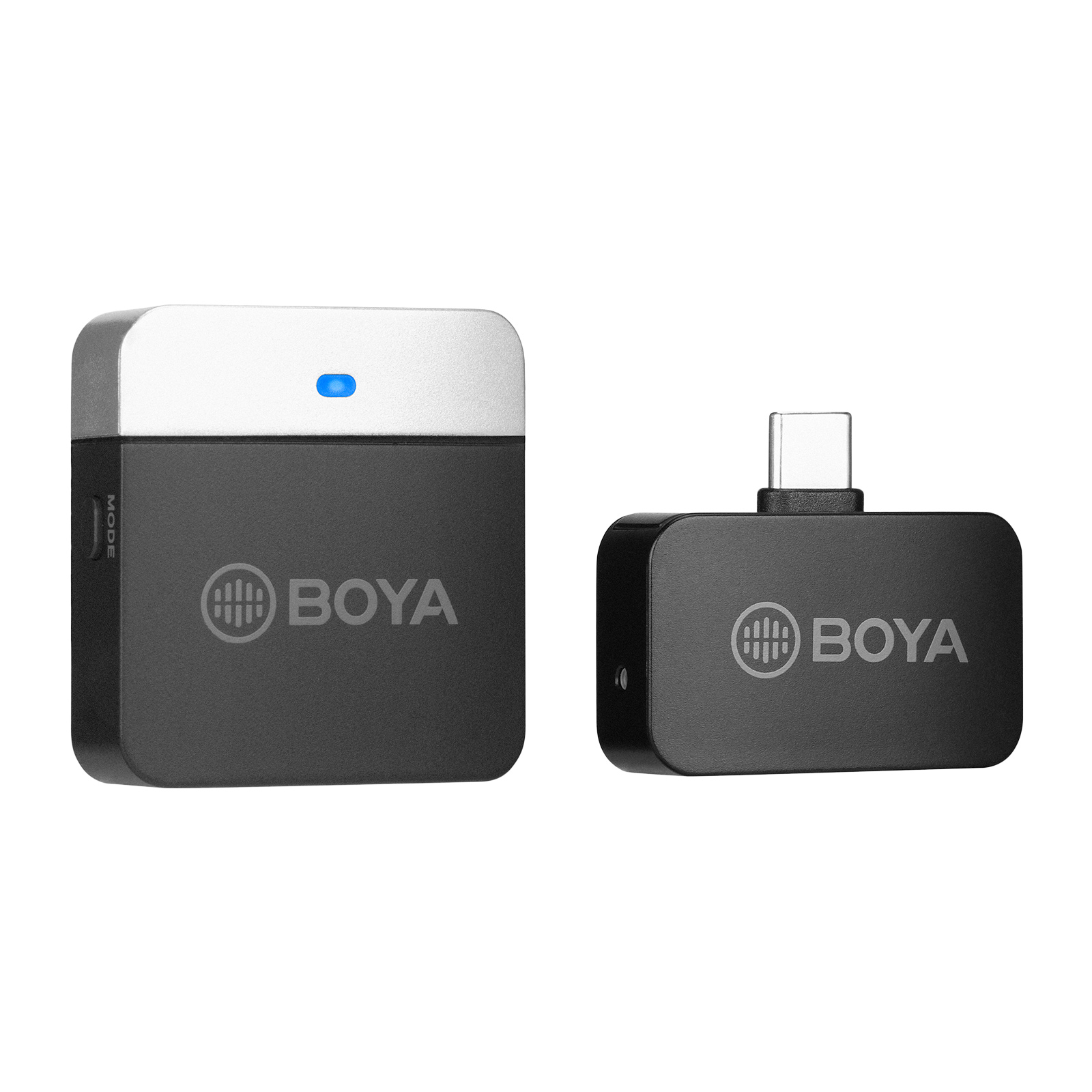 BOYA BY-M1LV-U 2.4GHz Wireless Microphone System Transmitter + Receiver Mini Recording Mic with Type-C Port Replacement for Android Smartphones Tablets Vlog Recording Live Stream Video Conference Inte