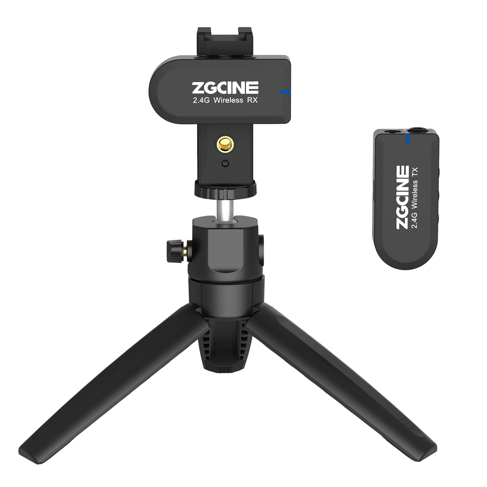 ZGCINE ATOM 2.4G Wireless Lapel Lavalier Microphone System Includes Omnidirectional Clip-on Microphone Rechargeable Receiver & Transmitter Video Accessories for Interview Video Recording