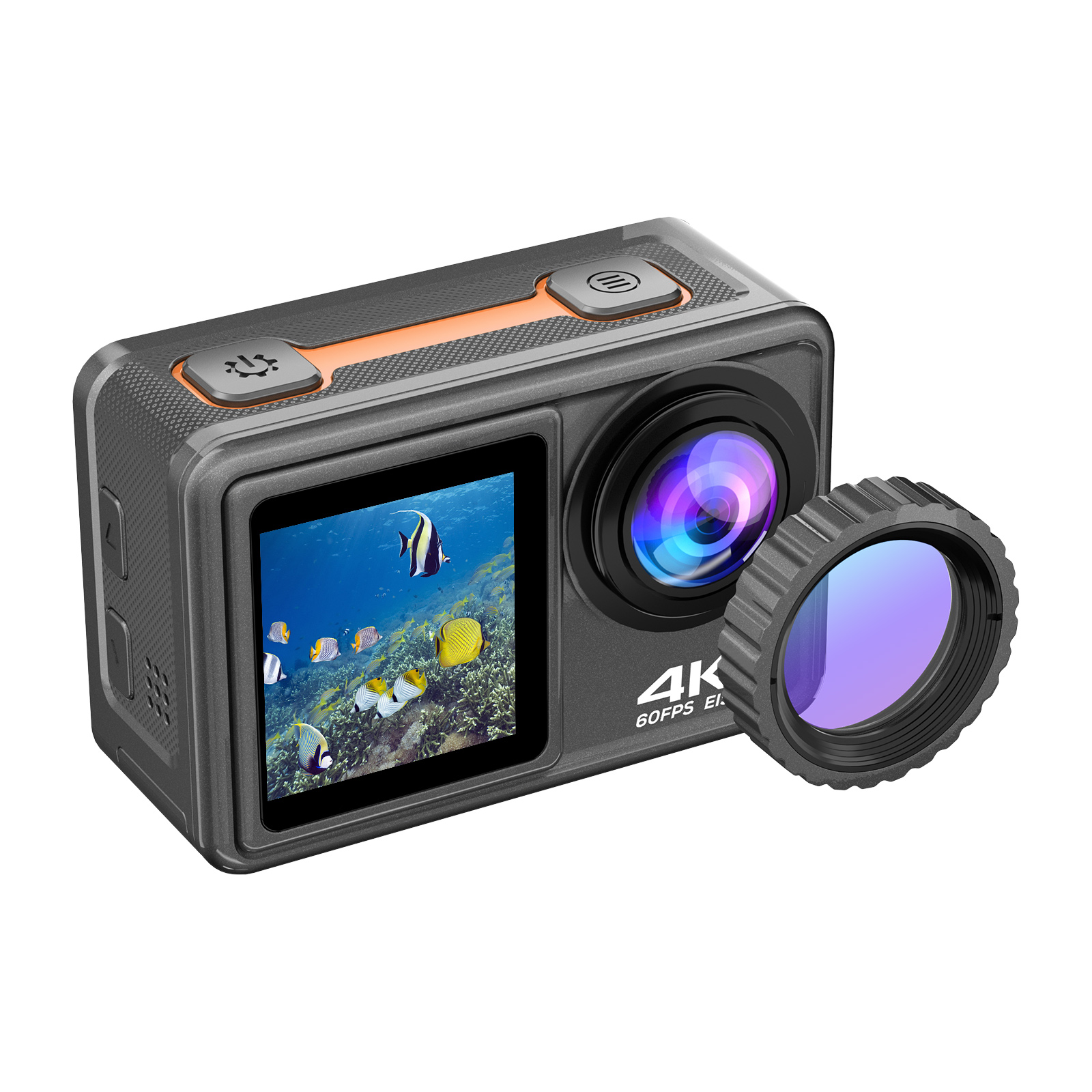 4K 24MP Dual Screen Sport Camera DV Camcorder 2.0 Inch Screen 170° Wide Angle EIS 40m Waterproof WiFi with Macro Lens Remote Control for Outdoor Sports