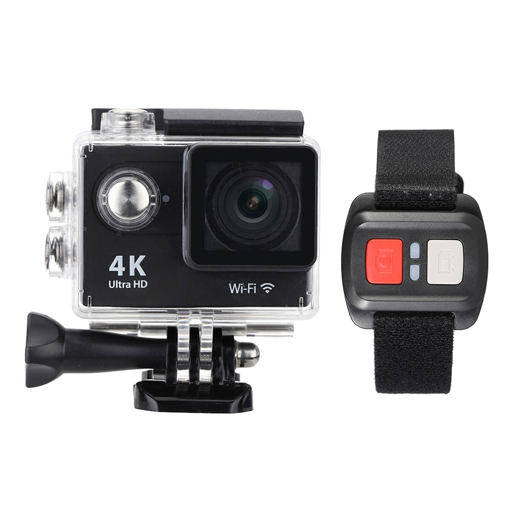 2.0" LCD 4K(3840*2160) 15fps 1080P 60fps Full HD Wifi APP 30M Waterproof 12MP Sports Action Camera DV 170°Wide Angle Lens with Remote Watch