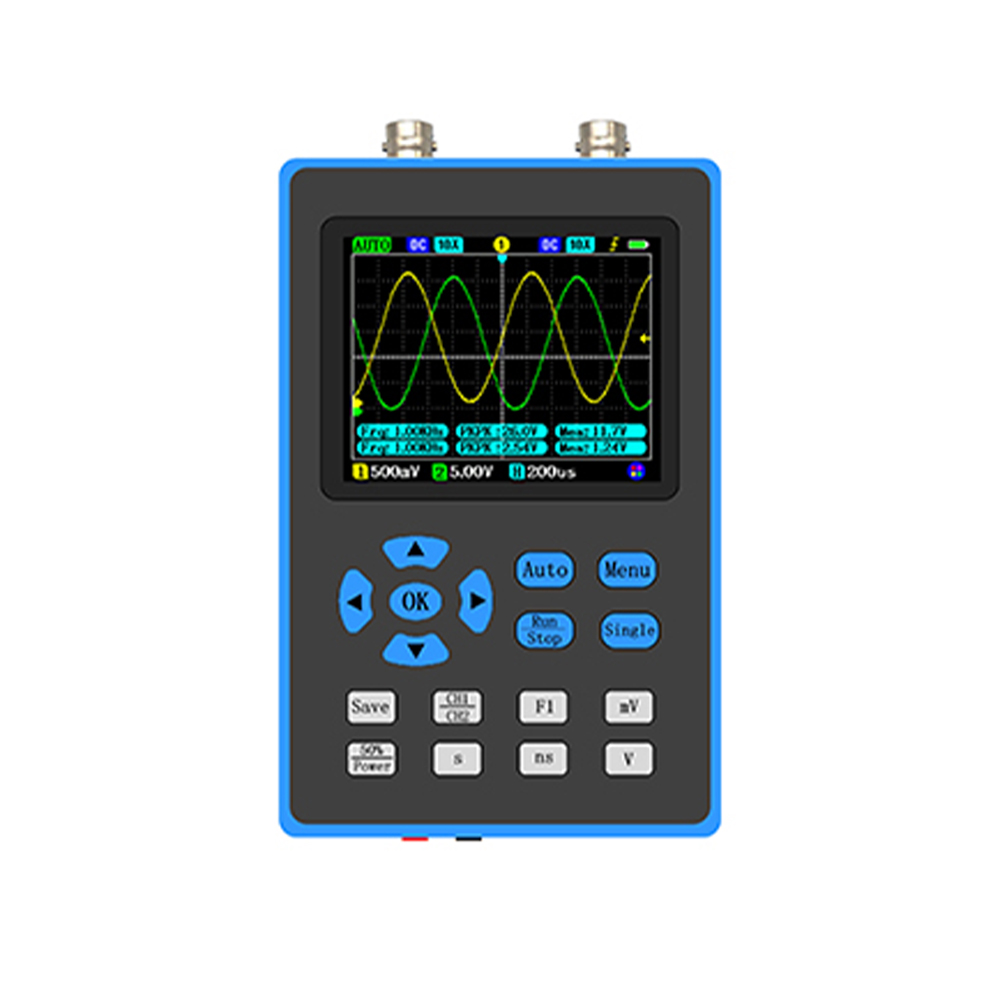 DSO2512G 120M Bandwidth Portable Handheld Dual Channel Oscilloscope 2.8 Inch Display 10mV Minimum Vertical Sensitivity FFT Spectrum Analysis Sine Waves/Square Waves/Triangle Waves/Half Waves/Singh Wav