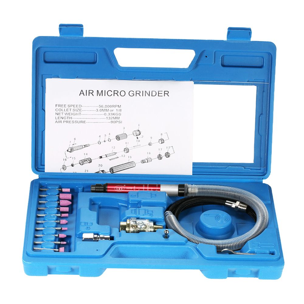 Multi-function Mini Pencil Polishing Rotary Cutting Tool Set Professional Air Micro Die Grinder Kit 16pcs 65000 RPM