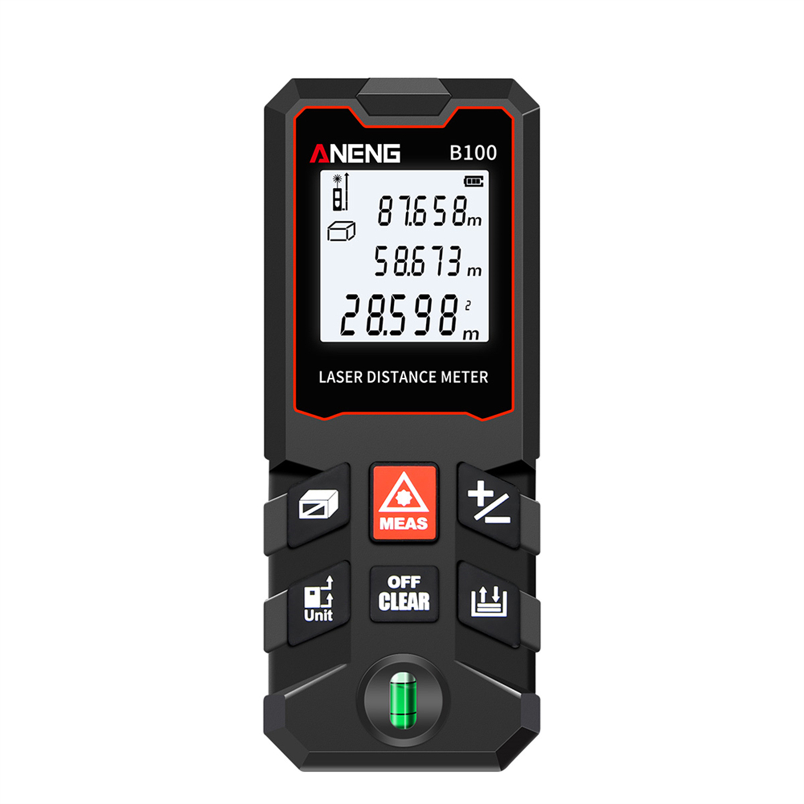 ANENG 100m Laser Measure LCD Digital Laser Distance Meter with Bubble Level Mini Range Finder Distance/ Area/ Volume/ Pythagorean Measuring Tool Unit Switching Data Storage