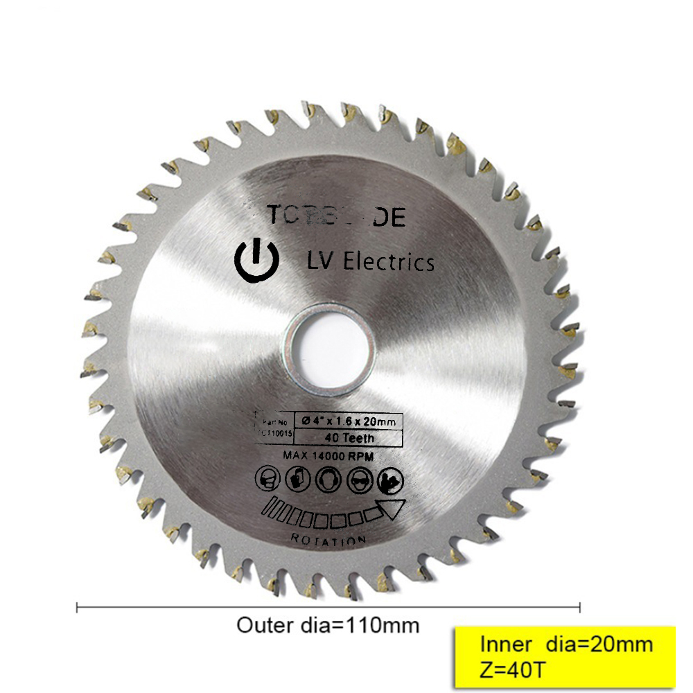 1pcs 110*1.6*20mm TCT Woodworking Circular Cutting Blades with 40Teeth Multipurpose Wheel Discs Wood Cutting Blade