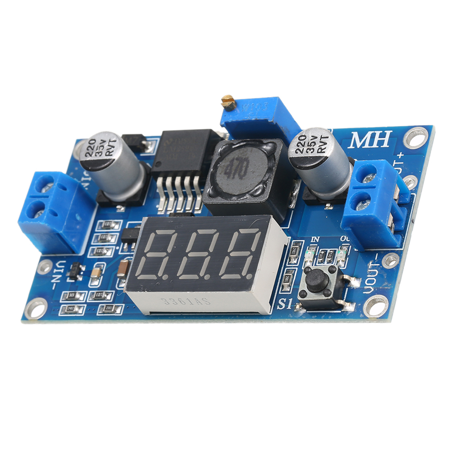 LM2596S DC-DC Step-Down Adjustable Power-Supply Module LM2596 Voltage Regulator with Digital Display 3A 5A 75W 24V to 12/5V