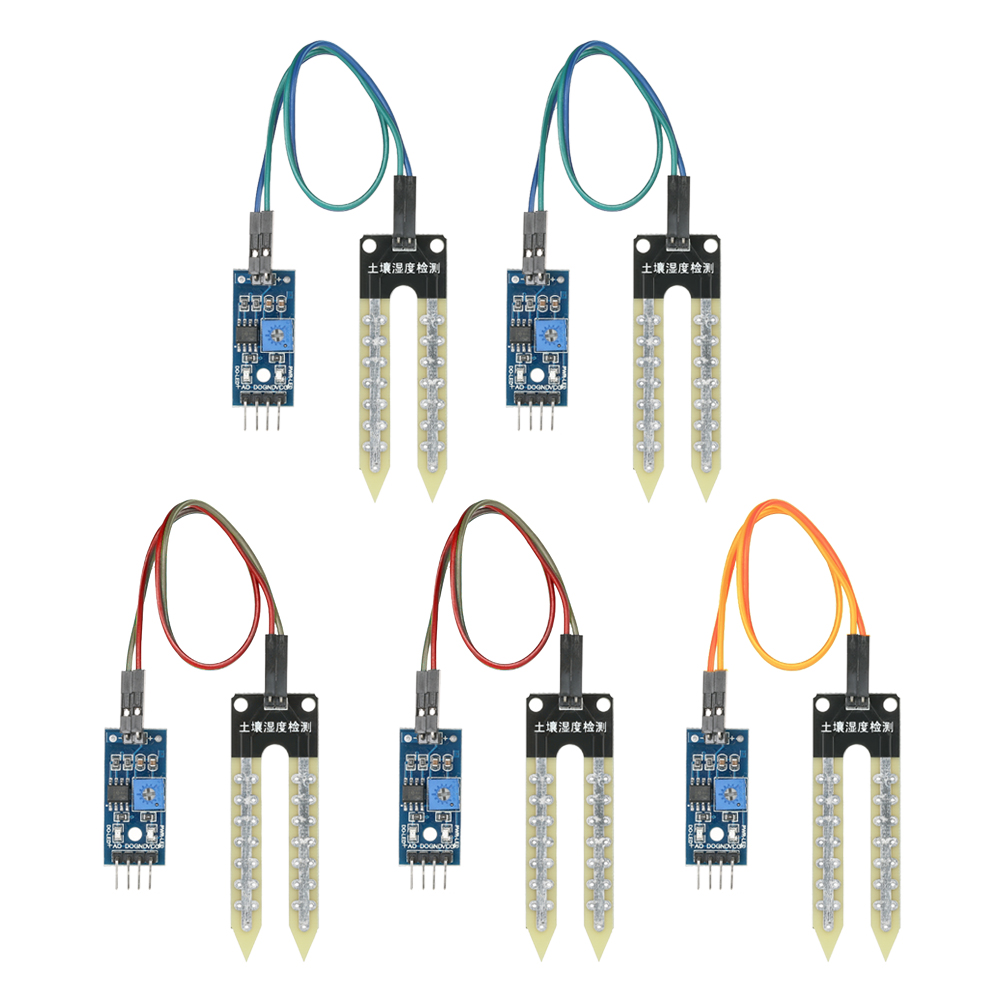 5pcs Soil Humidity Hygrometer Moisture Detection Sensor Module Automatic Watering System Replacement for Arduino